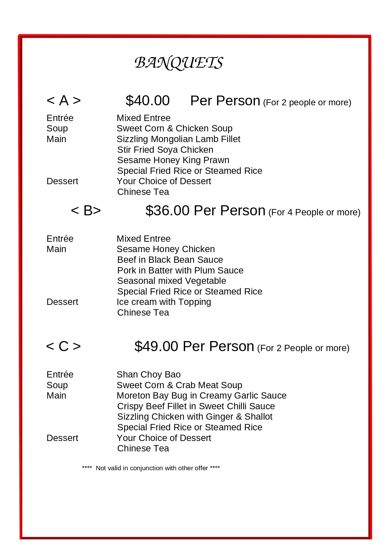 Menu - Leon Chinese Restaurant - Lutwyche, Brisbane