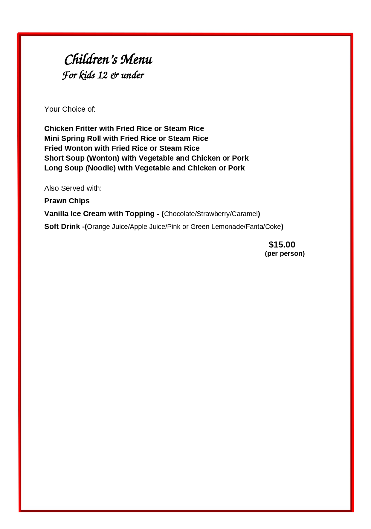 Menu - Leon Chinese Restaurant - Lutwyche, Brisbane